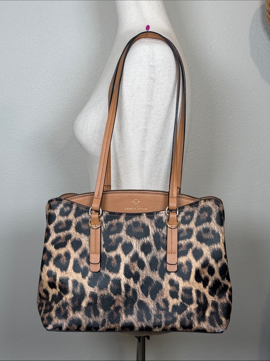 Nanette Lepore Handbags - Nanette Lapore Liam Triple Section Shoulder Bag Cheetah Print Tan Vegan Leather
